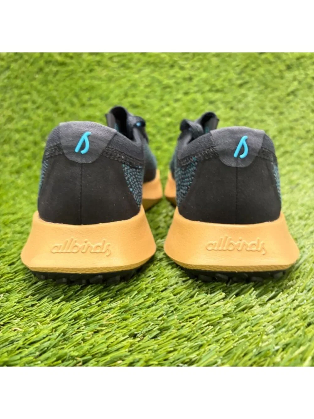 Allbirds Wool Dasher 2 Womens Size 7.5 Black Teal Gum Running Shoes Sneakers